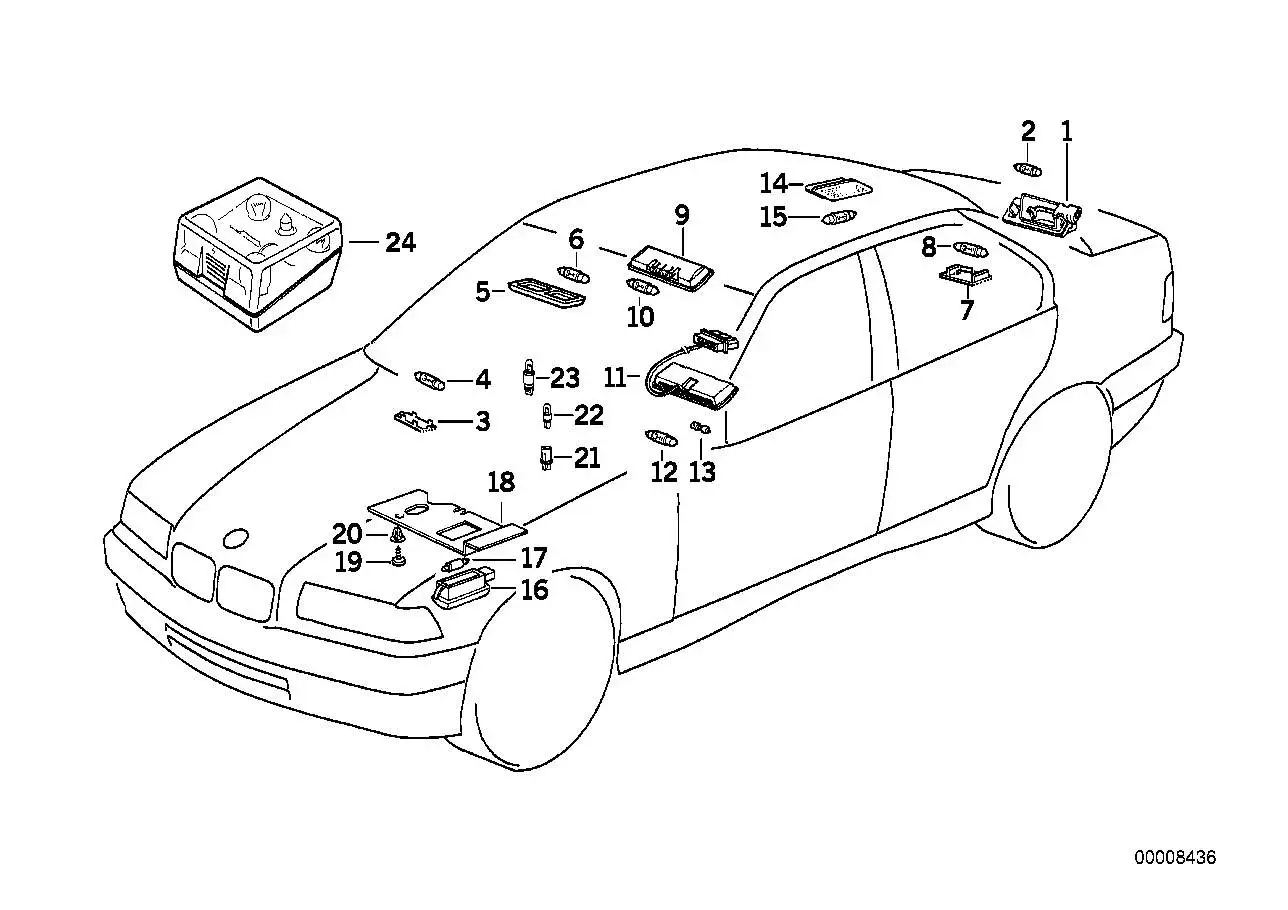 BMW innen/Leseleuchte E36 63312253590 - Bildposition 11
