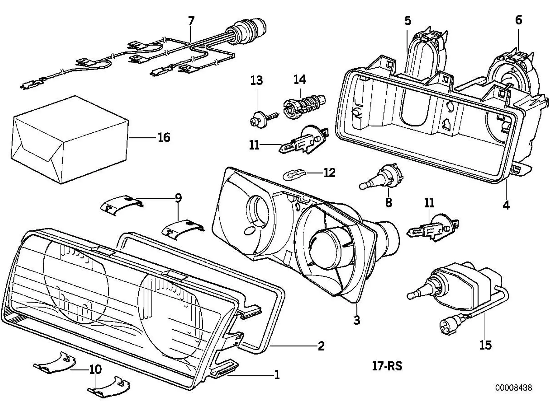 BMW Streuscheibe links E36 63128363507