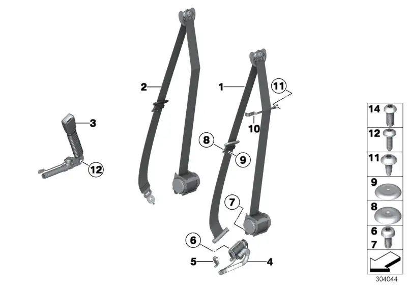 BMW Obergurt vorn links F10 72117241747