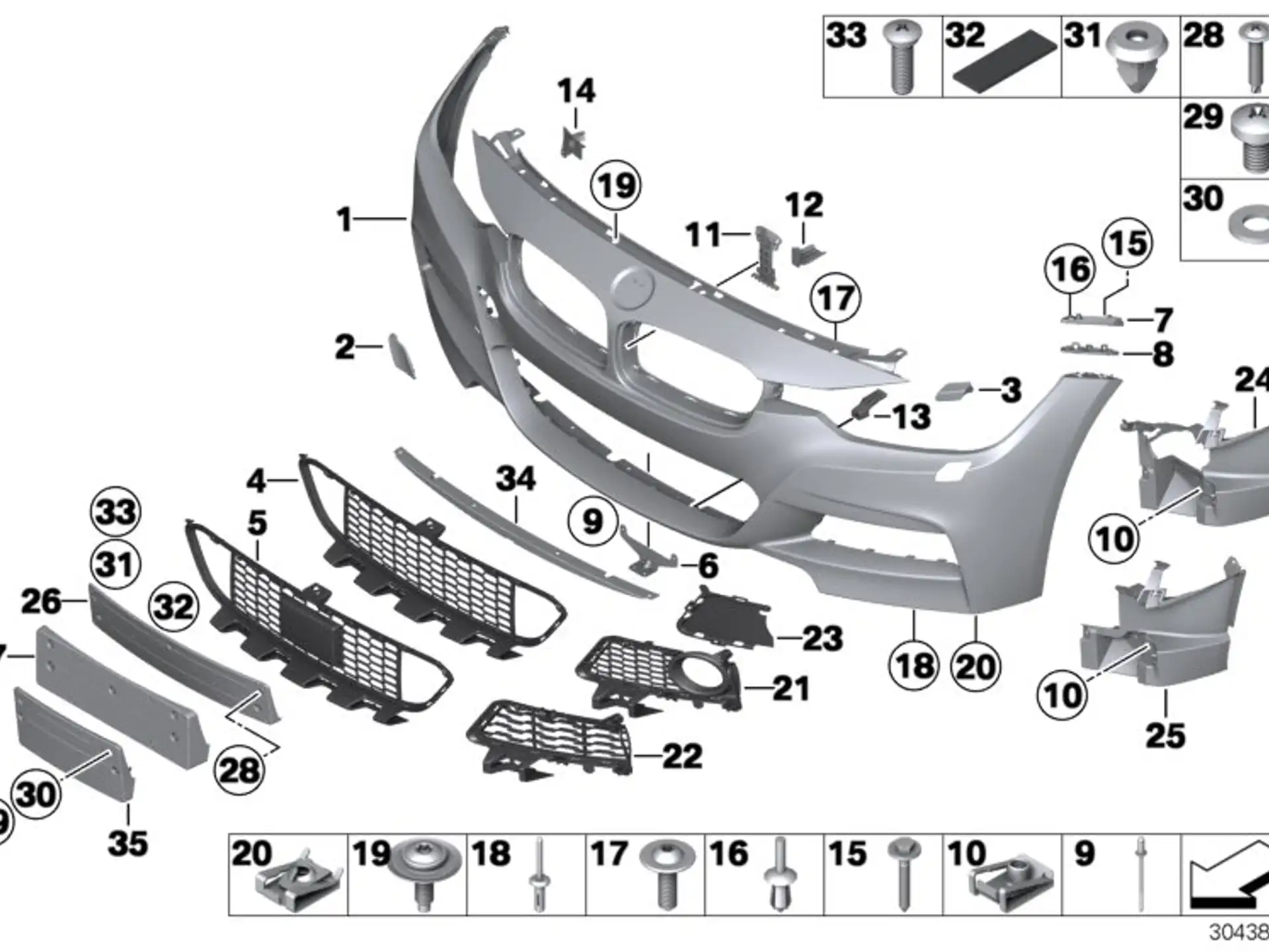 BMW Abstützung mittig F22 F23 F30 F31 F32 F33 F34 F36 F80 F82 F83 F87 F87N 51117296308