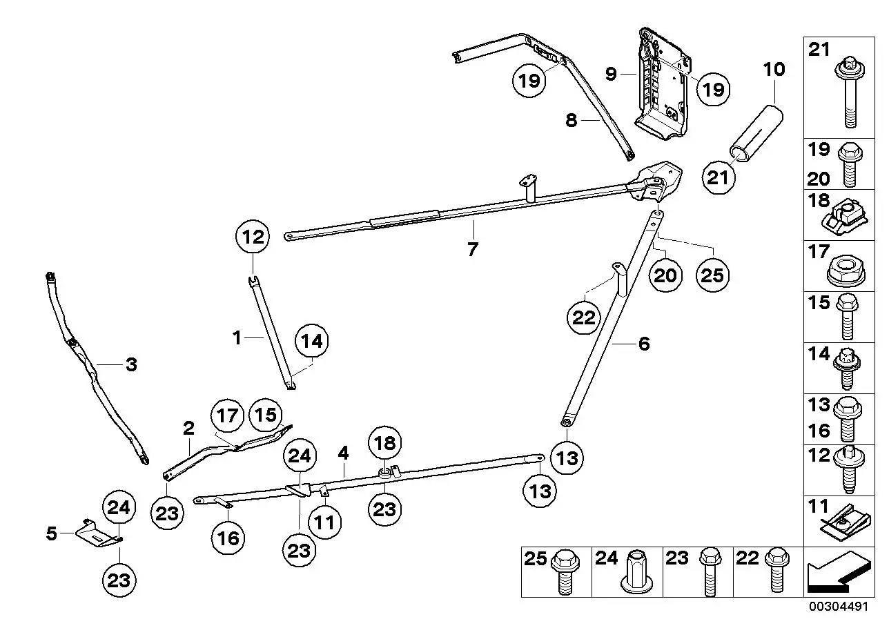 BMW Diagonalstrebe vorne rechts E88 E89 E93 51617258314