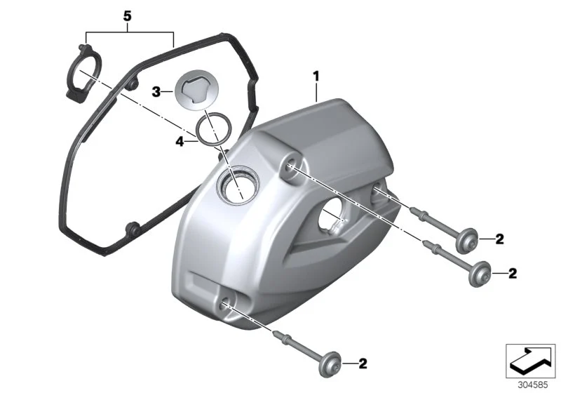 BMW Zylinderkopfhaube granit-grau rechts K50 11128549466