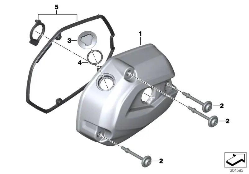 BMW Zylinderkopfhaube granit-grau links K50 11128549465