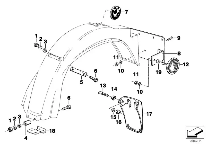 BMW Radabdeckung schwarz hinten 46621242635
