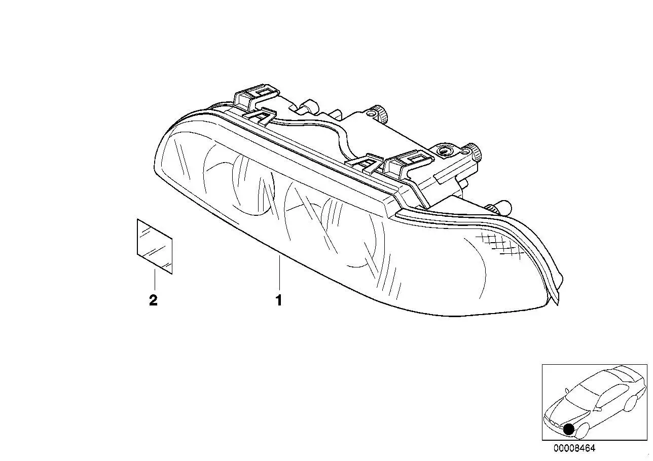 BMW Scheinwerfer links, Blinker weiss E39 63126902425 - 5er E39