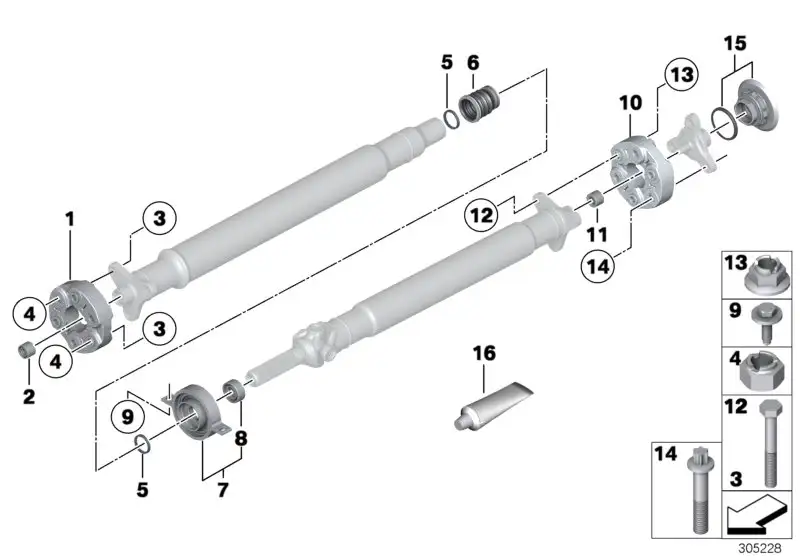 BMW Mittellager Aluminium F20 F21 F22 F23 26127597883