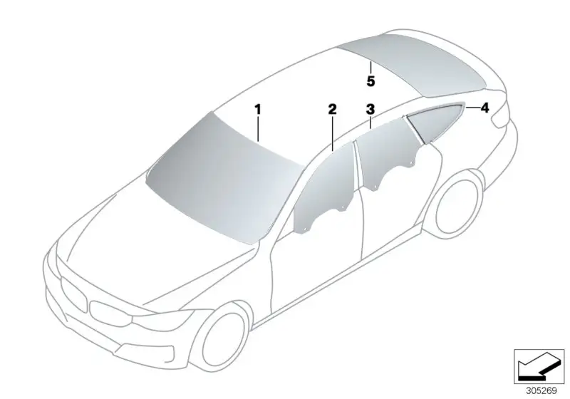BMW Türscheibe hinten links 51357309727