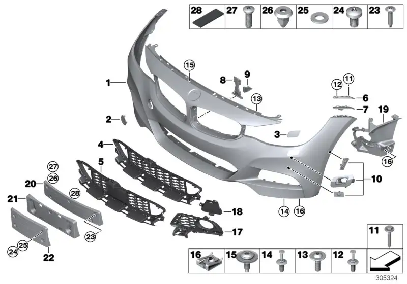 BMW Klappe Abschleppöse grundiert F34 51118061552 - 3er F34