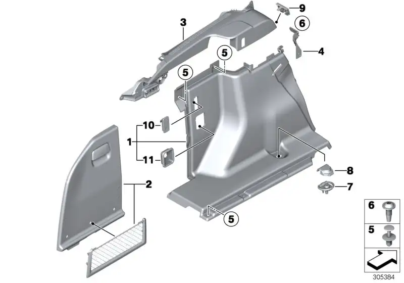 BMW Klappe Gepäckraum links F31 51477293677 - 3er F31