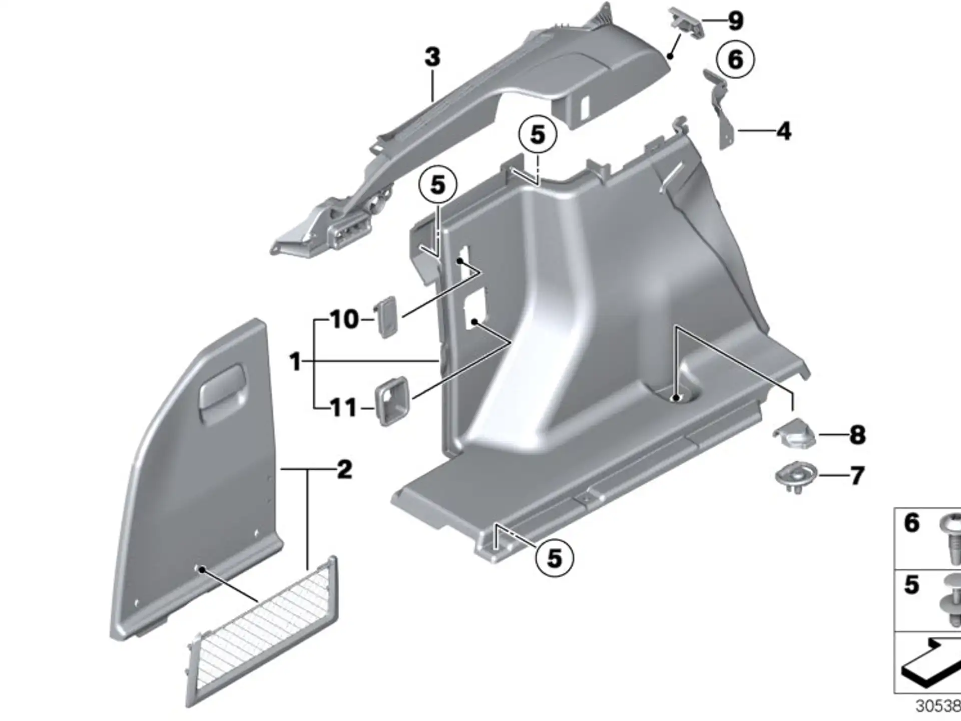 BMW Blende Verzurröse F20 F21 F22 F23 F30 F31 F32 F34 F36 F39 F44 F45 F46 F48 F80 F82 F87 F87N G31 I01 F54 F55 F56 F56E F60 51477274764