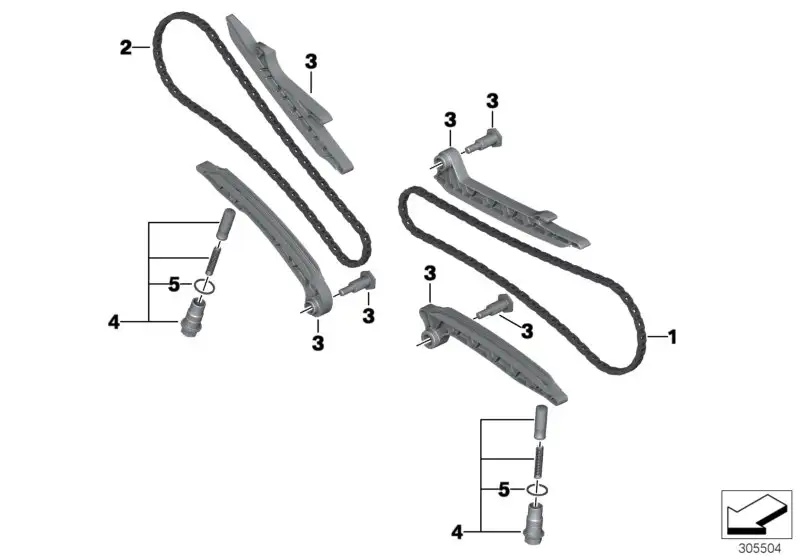 BMW Satz Steuerkettenschienen K50 K51 K52 K53 K54 11318542061