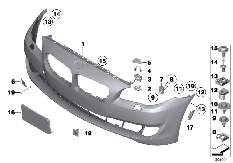 BMW Abdeckung Abschleppöse grundiert vorn F10 F11 51117246868 - 5