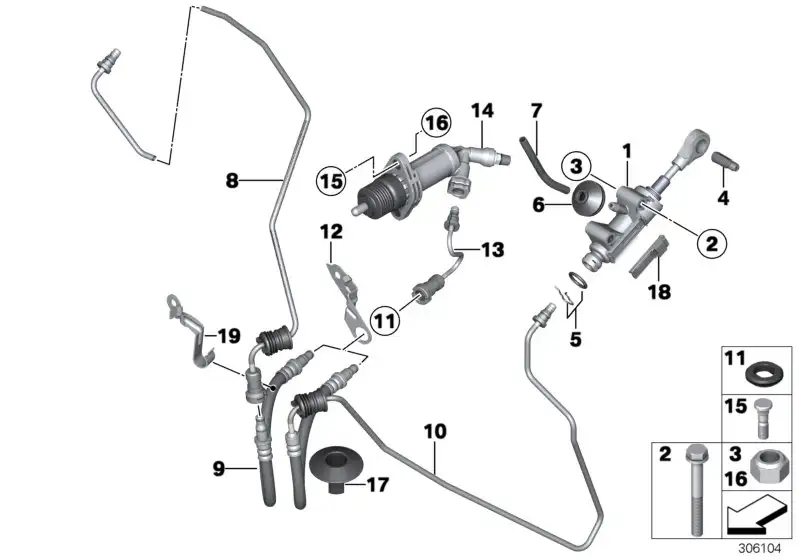 BMW Geberzylinder Kupplung F20 F21 F22 F23 F30 F31 F32 F33 F34 F3