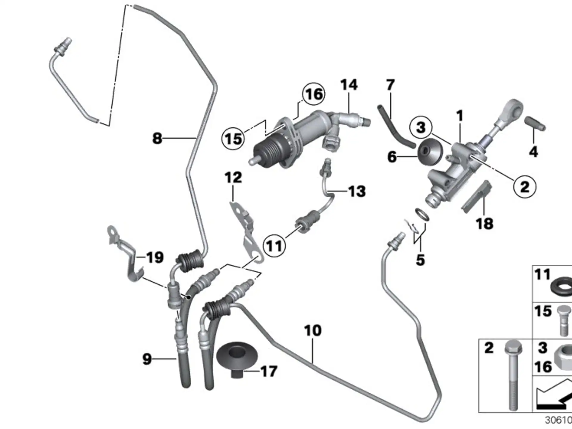 BMW Sechskantschraube E84 E89 E90 F10 F11 F20 F21 F22 F23 F25 F26 F30 F31 F32 F33 F34 F36 F39 F44 F45 F46 F48 F80 F82 F83 F87 F87N G01 G20 G21 G29 G30 G31 F54 F55 F56 F57 F60 07119907207