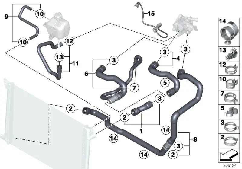 BMW Kühlmittelschlauch R55 R56 R57 R58 R59 17122754221 - MINI