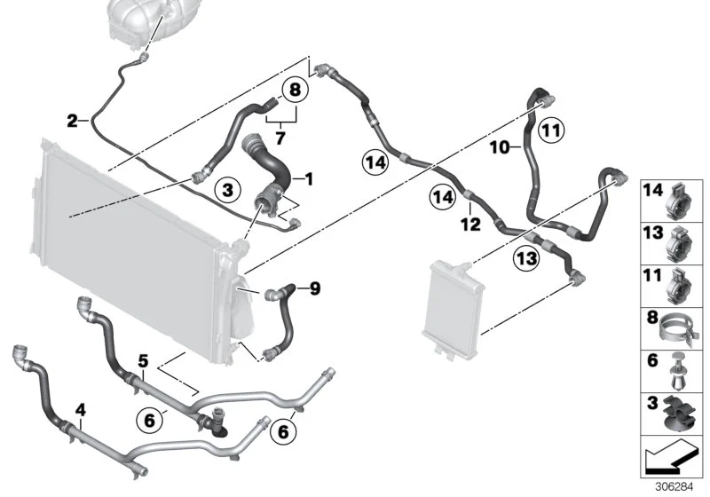 BMW Kühlmittelrohr F20 F21 F22 F23 F31 F32 F33 F34 F36 17127604544