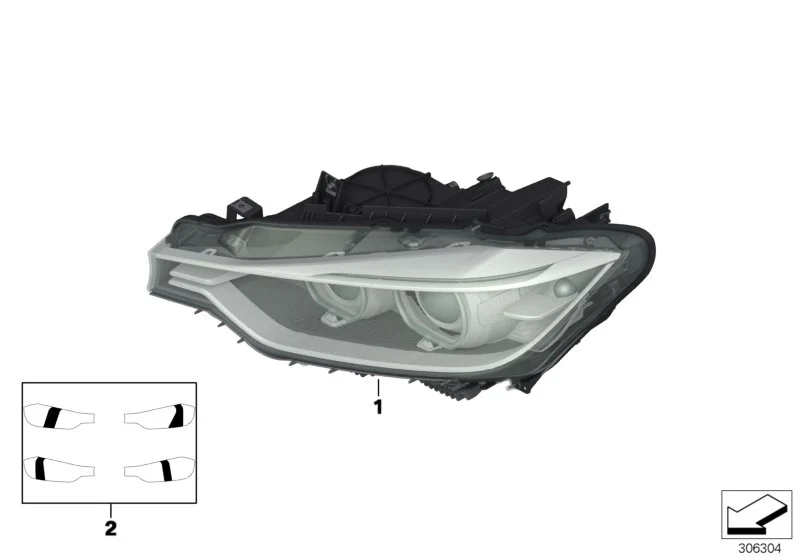 BMW Scheinwerfer rechts F31 63117259524