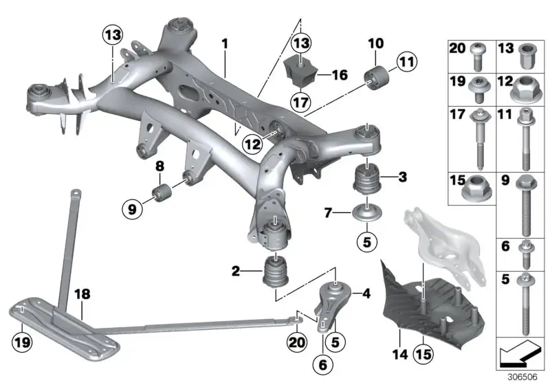 BMW Hinterachsträger F22 F30 F31 F36 33316792506