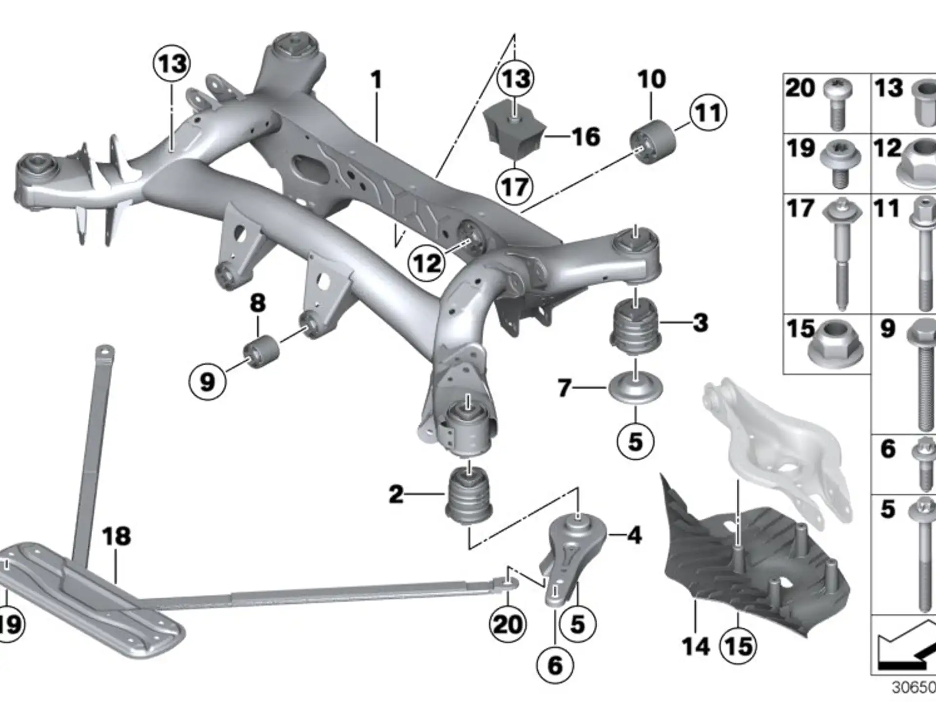 BMW Gummilager hinten F20 F21 F22 F23 F30 F31 F32 F33 F34 F36 33316880637