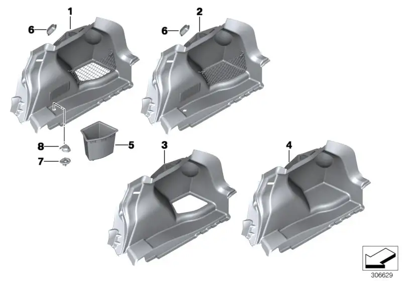 BMW Ablageschale Gepäckraum rechts F20 F21 51477249622 - Bildposi