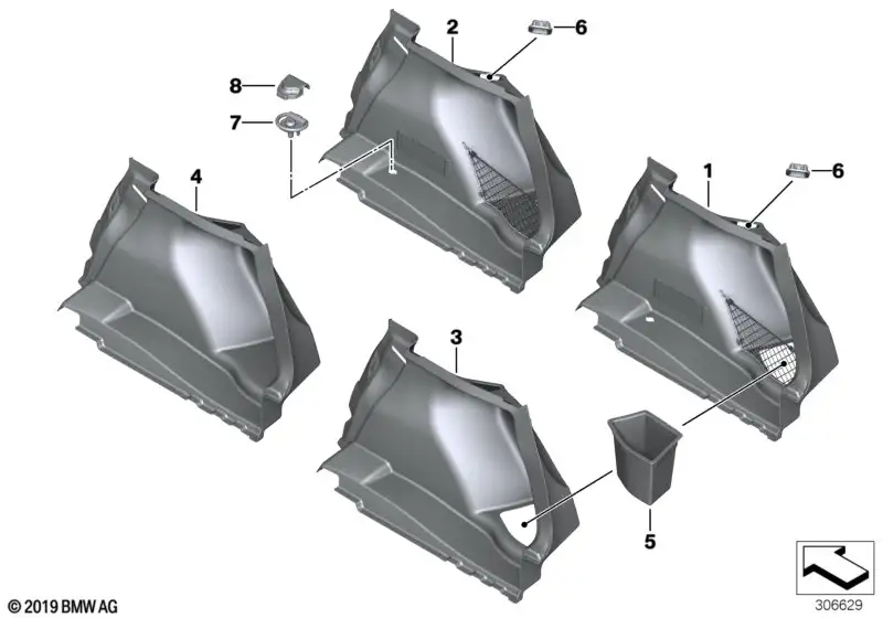 BMW Verkleidung Gepäckraum rechts F20 F21 51477249620