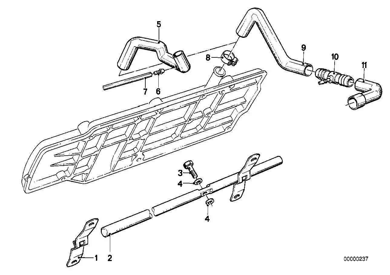 BMW Entlüftungsschlauch E28 E30 11151284762 - Bildposition 09