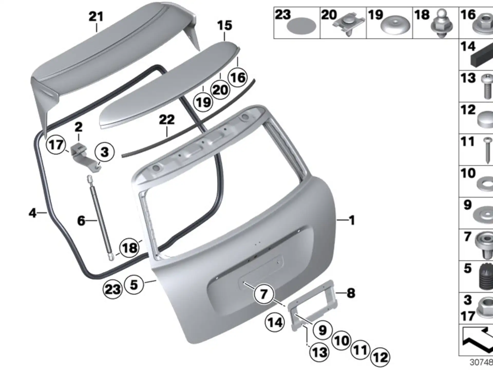 BMW Dichtung Heckklappe R50 R53 R56 51717132471