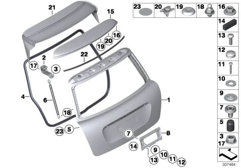 BMW Gasdruckfeder Heckklappe R56 51247148902