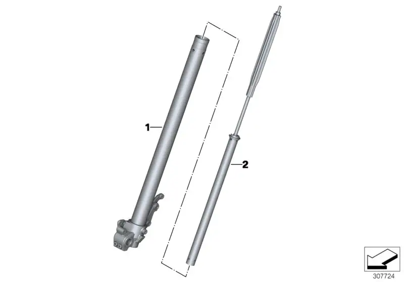 BMW Gleitrohr rechts K72 K75 31427723860
