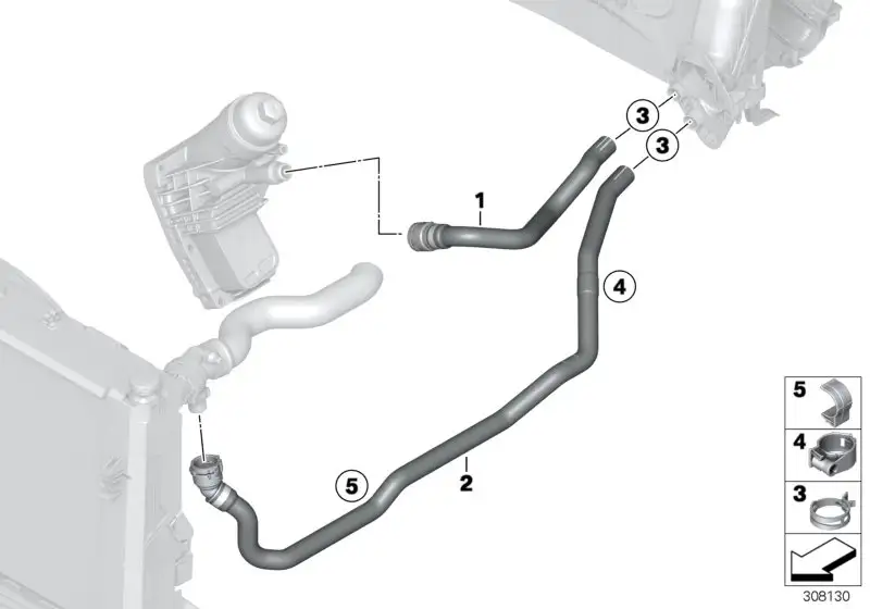 BMW Schlauch Heizkörper-Motorrücklauf F20 F21 F22 F30 F31 F32 F33