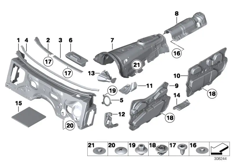 BMW Abdichtung A-Säule links 51489131195