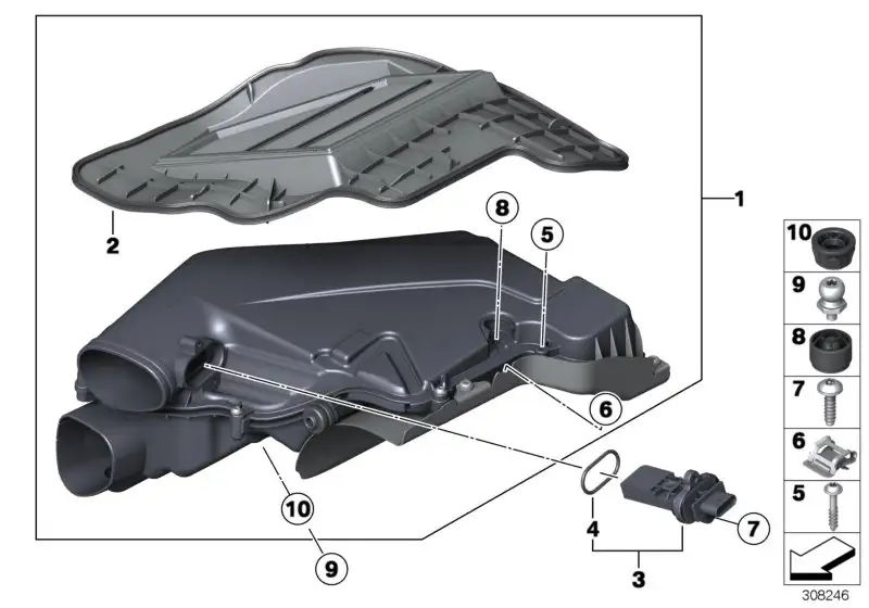 BMW Halter Ansauggeräuschdämpfer E70 E71 E72 F01 F02 F04 F06 F07