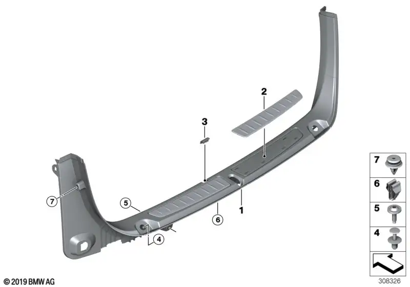 BMW Blende Ladekante F34 51477325793 - Bildposition 01