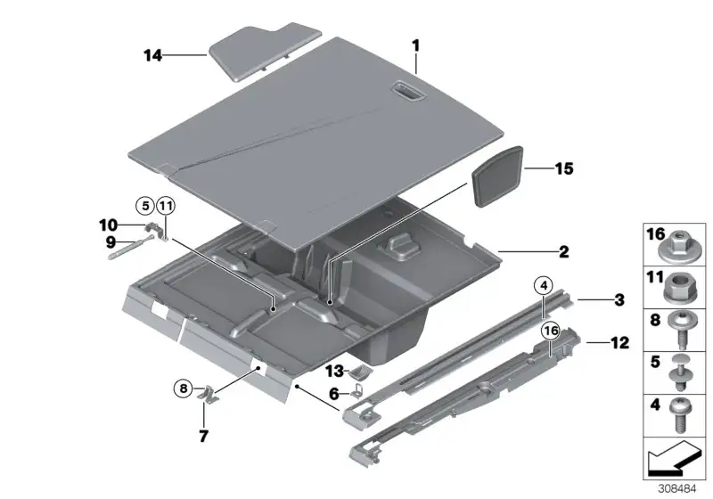 BMW Halter Scharnier Einlegeboden F34 51477315892
