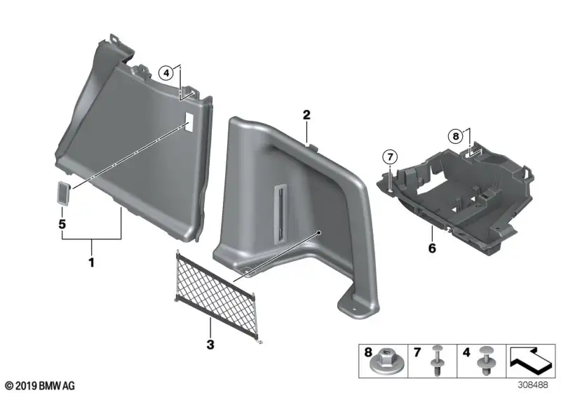 BMW Rep.-Satz Netz Gepäckraum rechts F34 51477353673