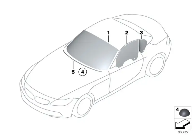 BMW Frontscheibe grün E89 51317207474 - Z4 E89