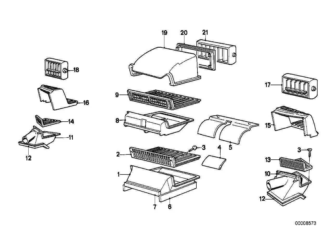BMW Frischluftgrill rechts E12 64221854382 - Bildposition 18