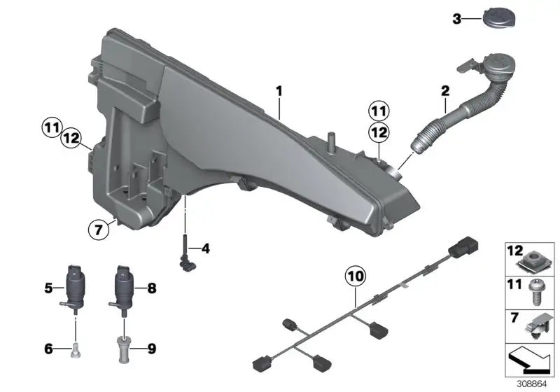 BMW Waschflüssigkeitsbehälter E70 61677161477
