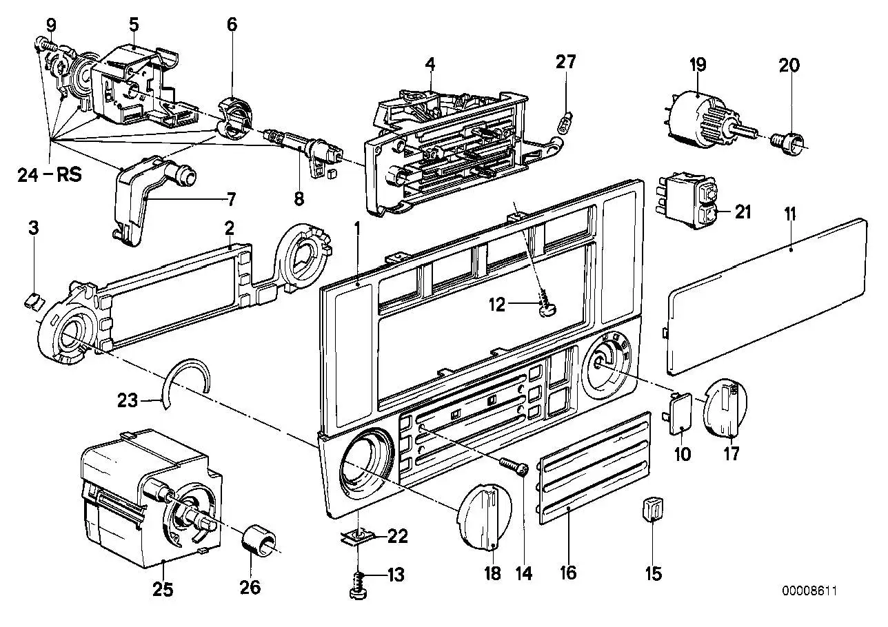 BMW Frontplatte E30 64111385877 - Z1 E30