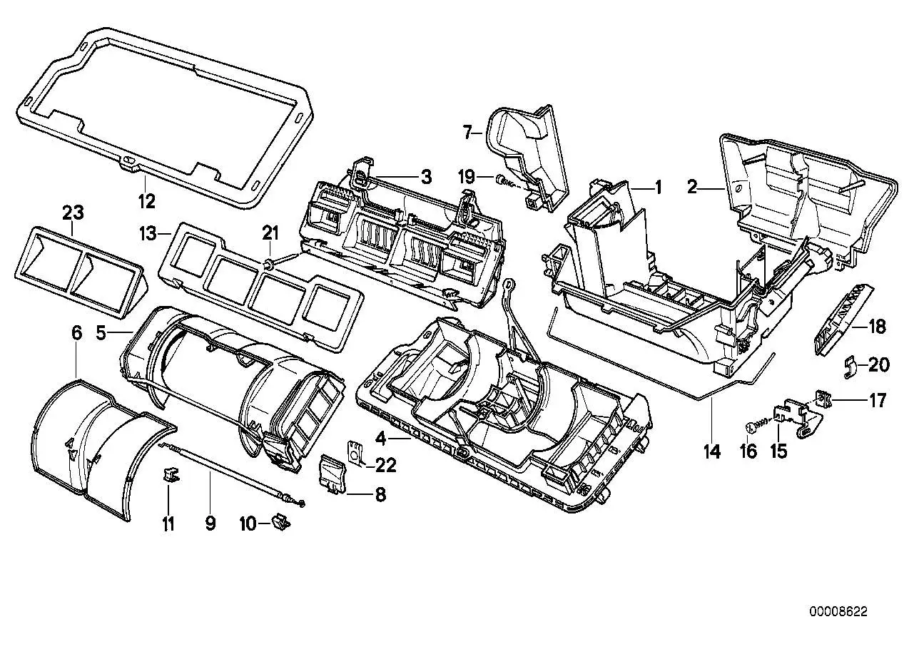 BMW Gehäuseteil Mitte E32 E34 64111374392 - Bildposition 03