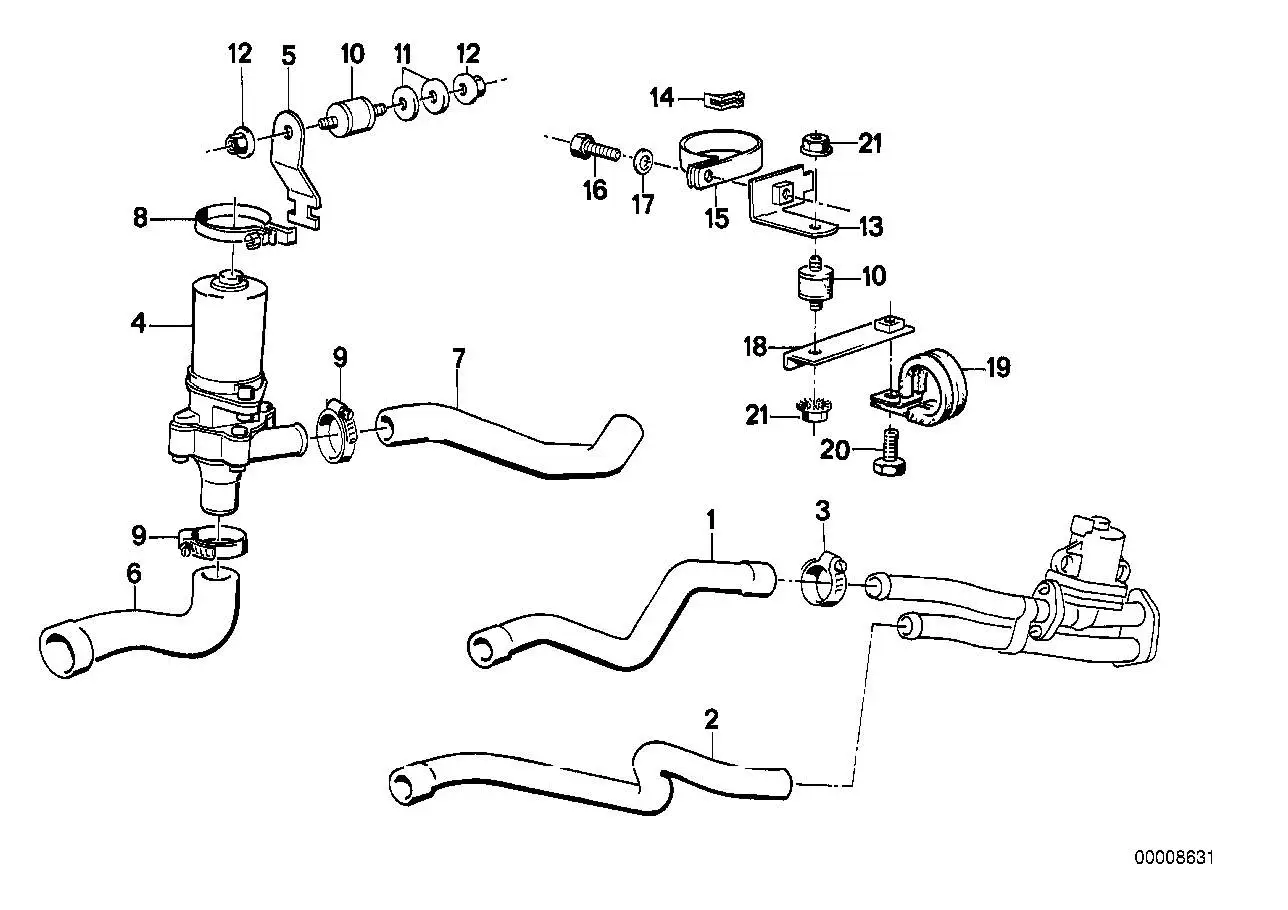 BMW Wasserschlauch Vorlauf 2 E28 E30 E32 E34 64211380026