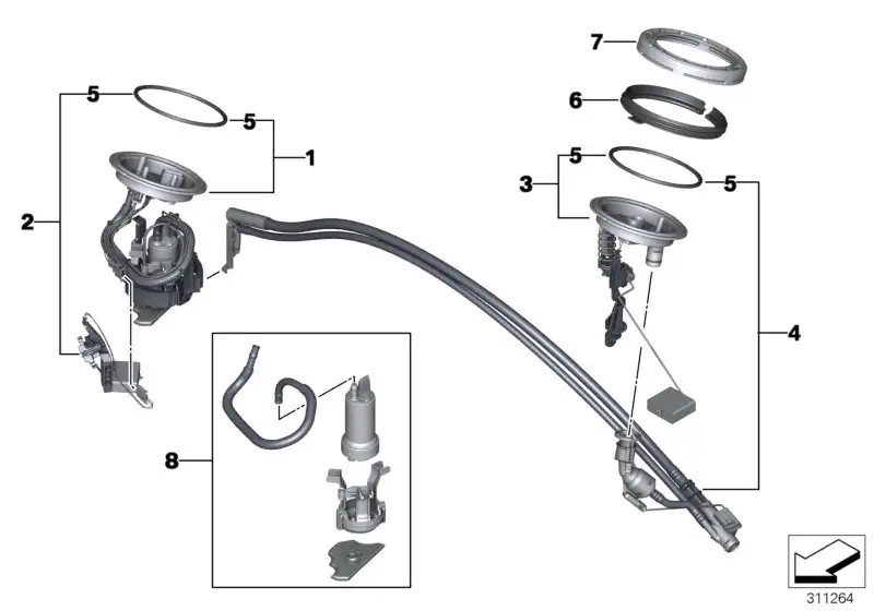 BMW Füllstandsgeber links E65 E66 16117183794 - Bildposition 03