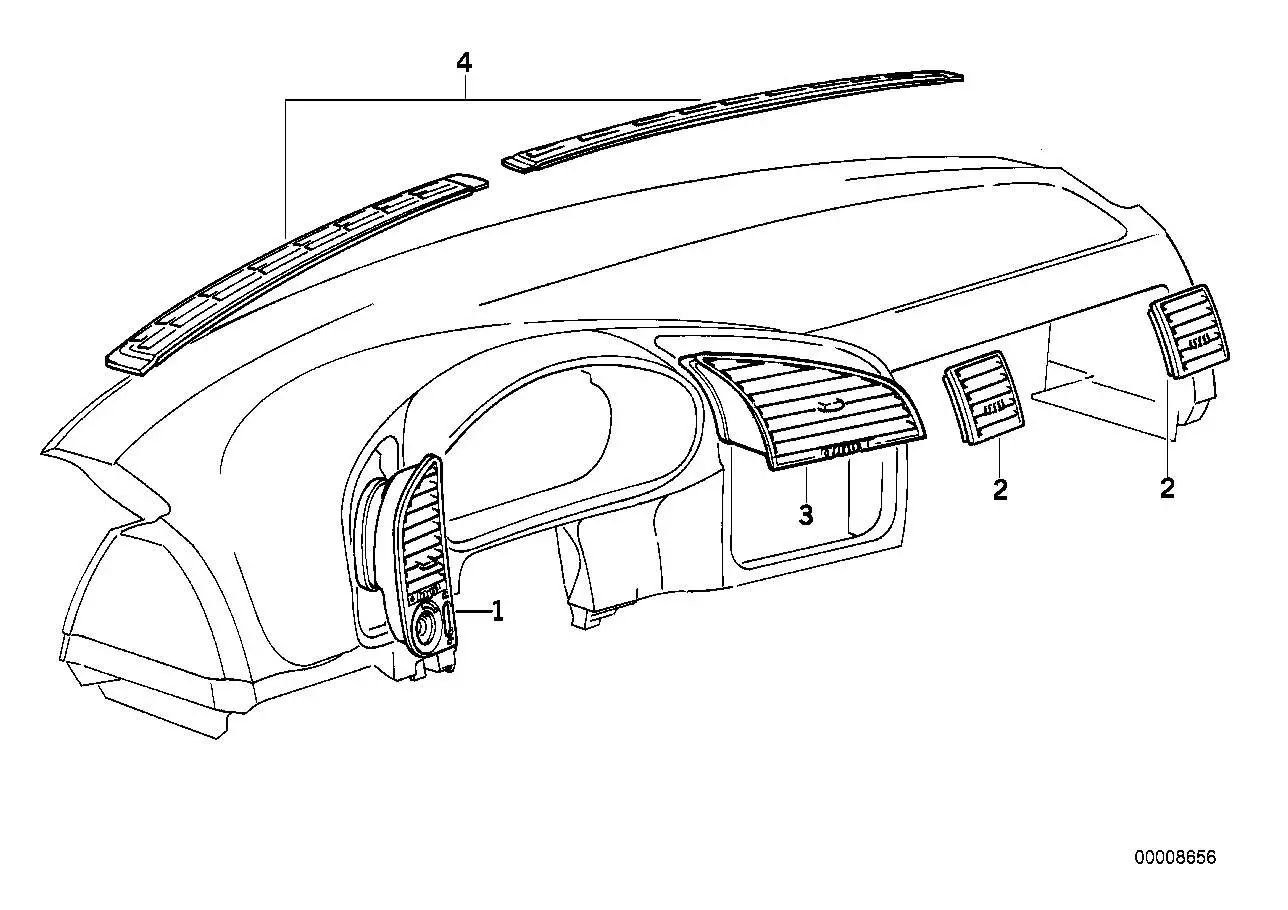 BMW Frischluftgrill Mitte E36 64221387011 - Z3 E36