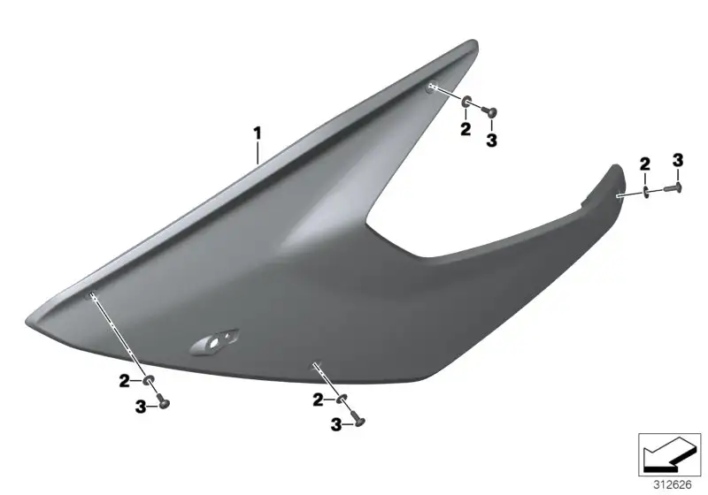 BMW Verkleidungsseitenteil rechts K71 46638528610 - Bildposition