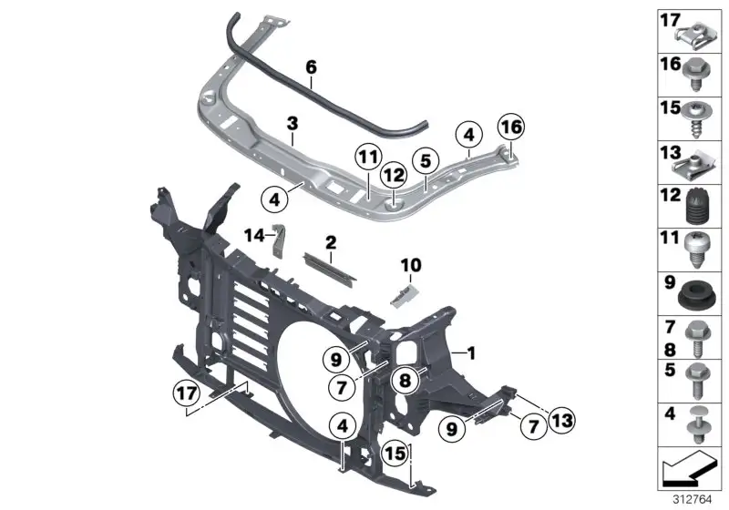 BMW Vorderwand R55 R56 R57 R58 R59 51717147912 - MINI