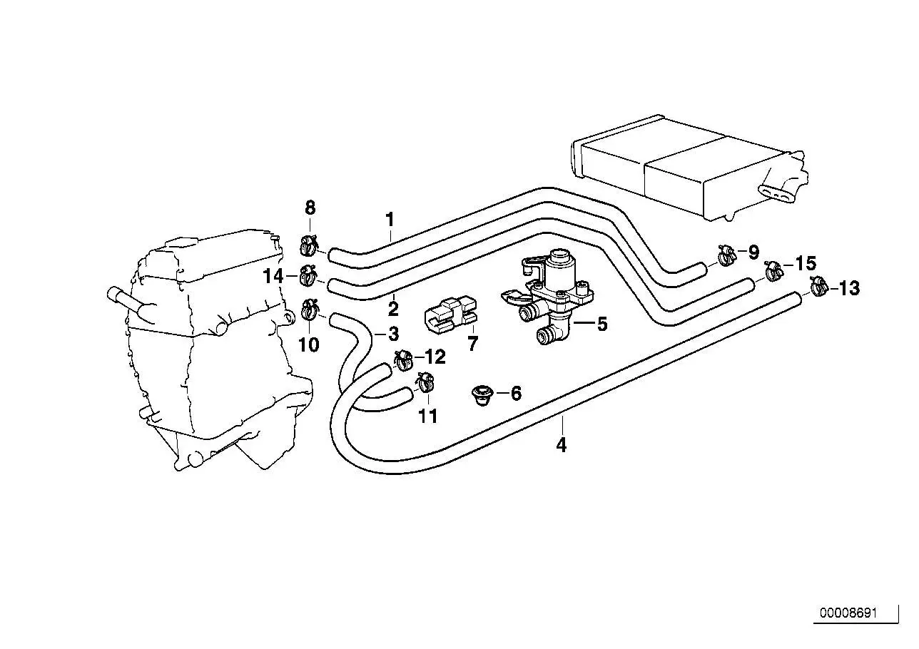 BMW Wasserventil E36 64118375443 - Z3 E36