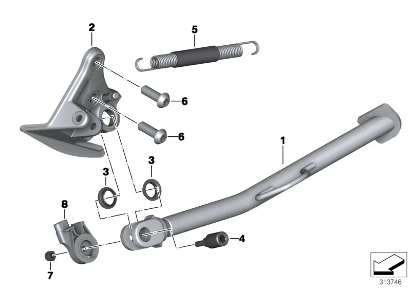 BMW Seitenstütze kurz K72 46538541986