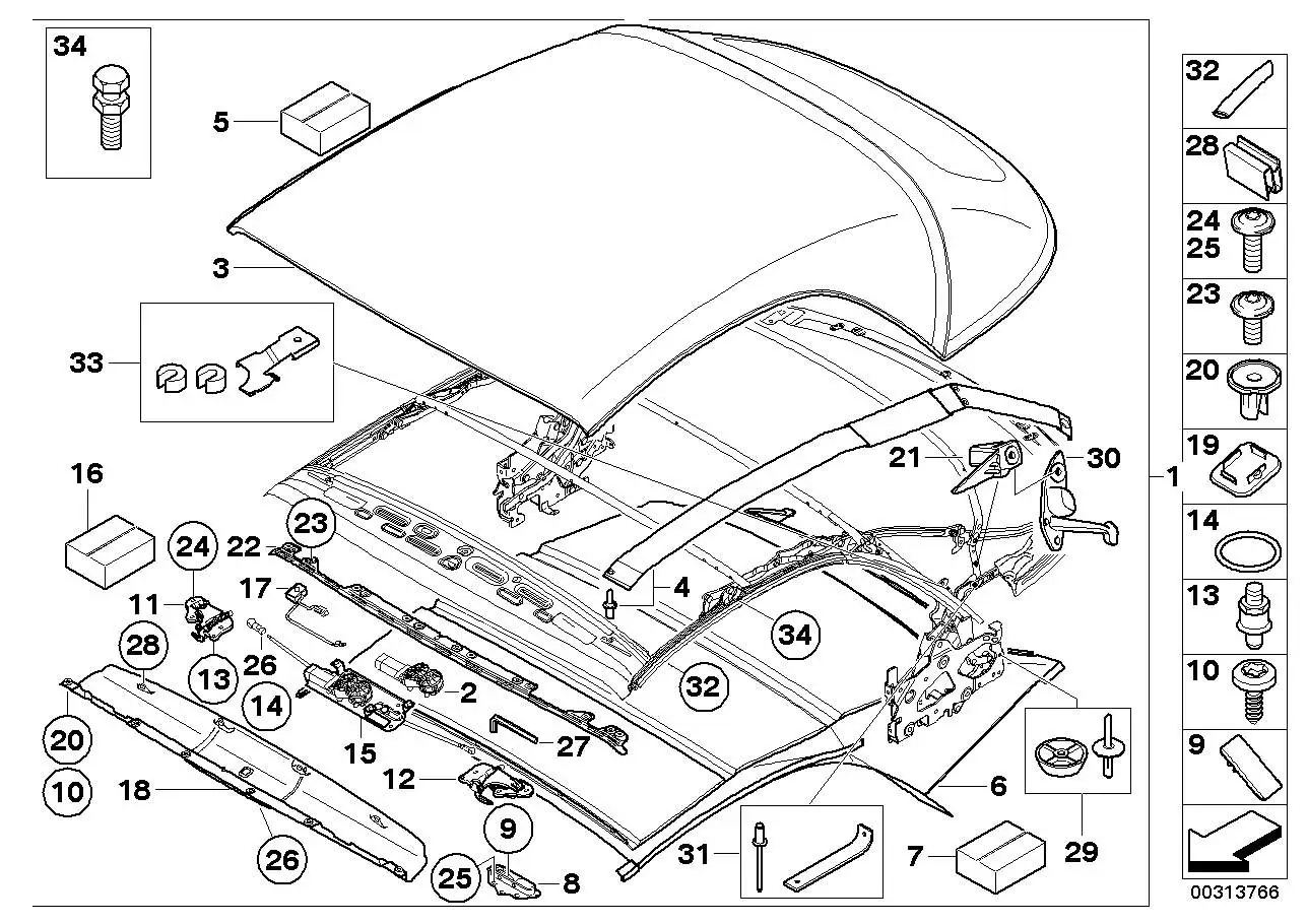 BMW Bezug Verdeck E88 54347192907 - 1er E88