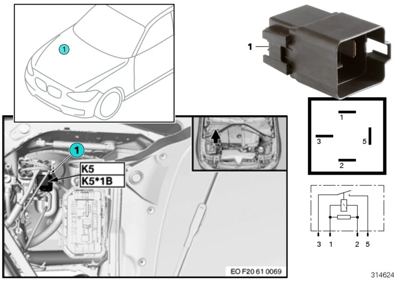BMW Relais F20 F21 F22 F23 F25 F26 F30 F31 F32 F33 F34 F36 F39 F44 F45 F46 F48 F87 G01 G02 G05 G06 G07 G11 G12 G14 G15 G16 G20 G21 G28 G29 M40i G30 G31 G32 K02 K03 K21 K22 K23 K32 K33 K34 K50 K51 K52 K53 K54 K67 K80 K81 K82 K83 K84 I01 I12 I15 F54 F55 F56