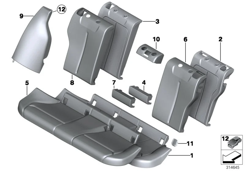 BMW Blende Isofix F20 F21 F22 F23 F30 F31 F34 F80 F87 F87N 52207319686